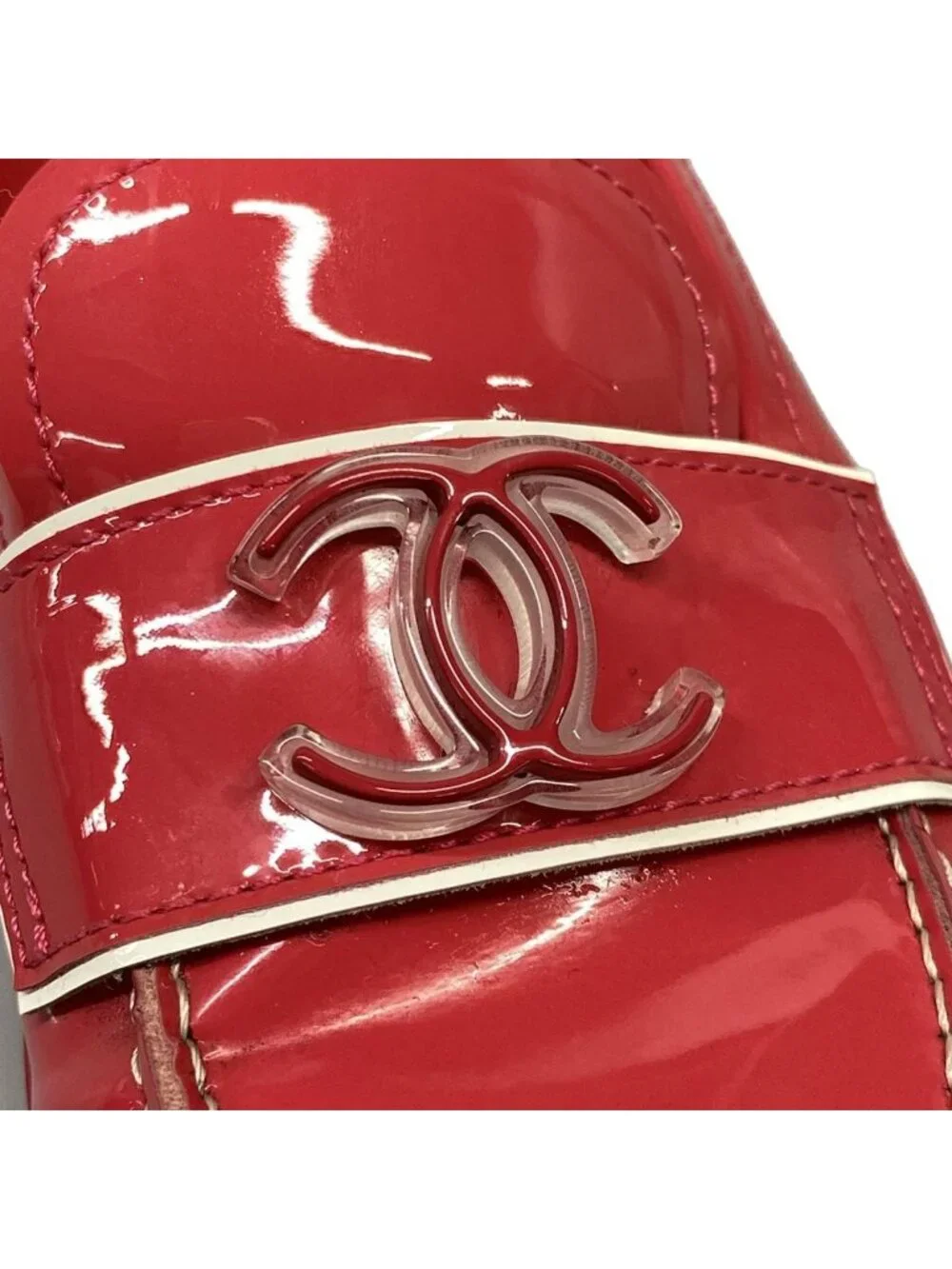Chanel Loafers Pink CC Logo Leather
